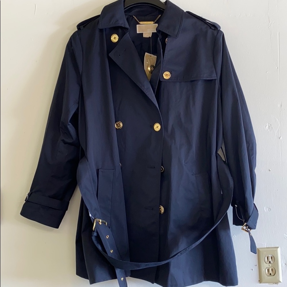 Michael Kors Navy Blue Trench Coat